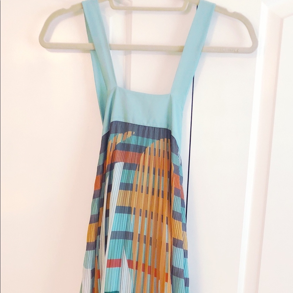 Multi-color Pleated Maxi Dress